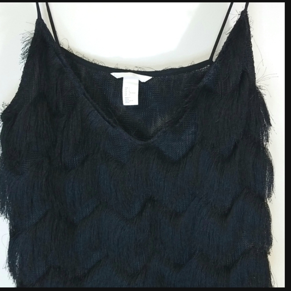 H&M Black Shag Fringe Camisole Top - Picture 4 of 10